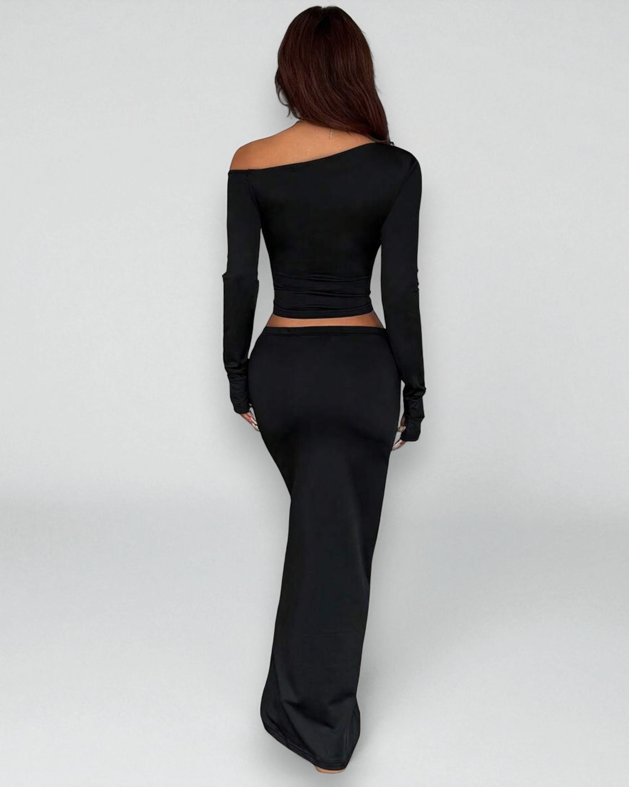 Liora™ | Asymmetric Co-ord with Flowing Maxi Skirt