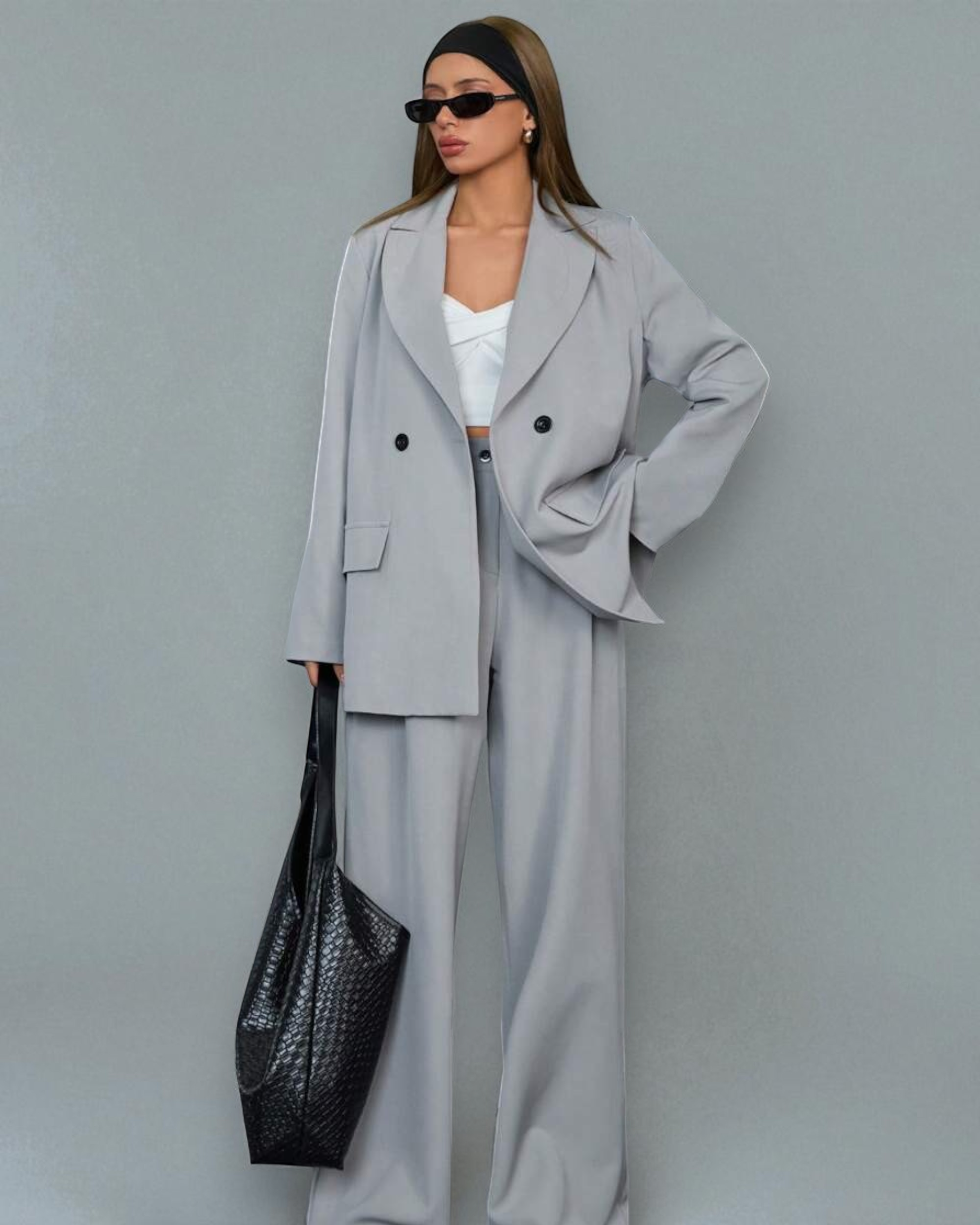 Liora™ | Double-Breasted Casual Suit Set