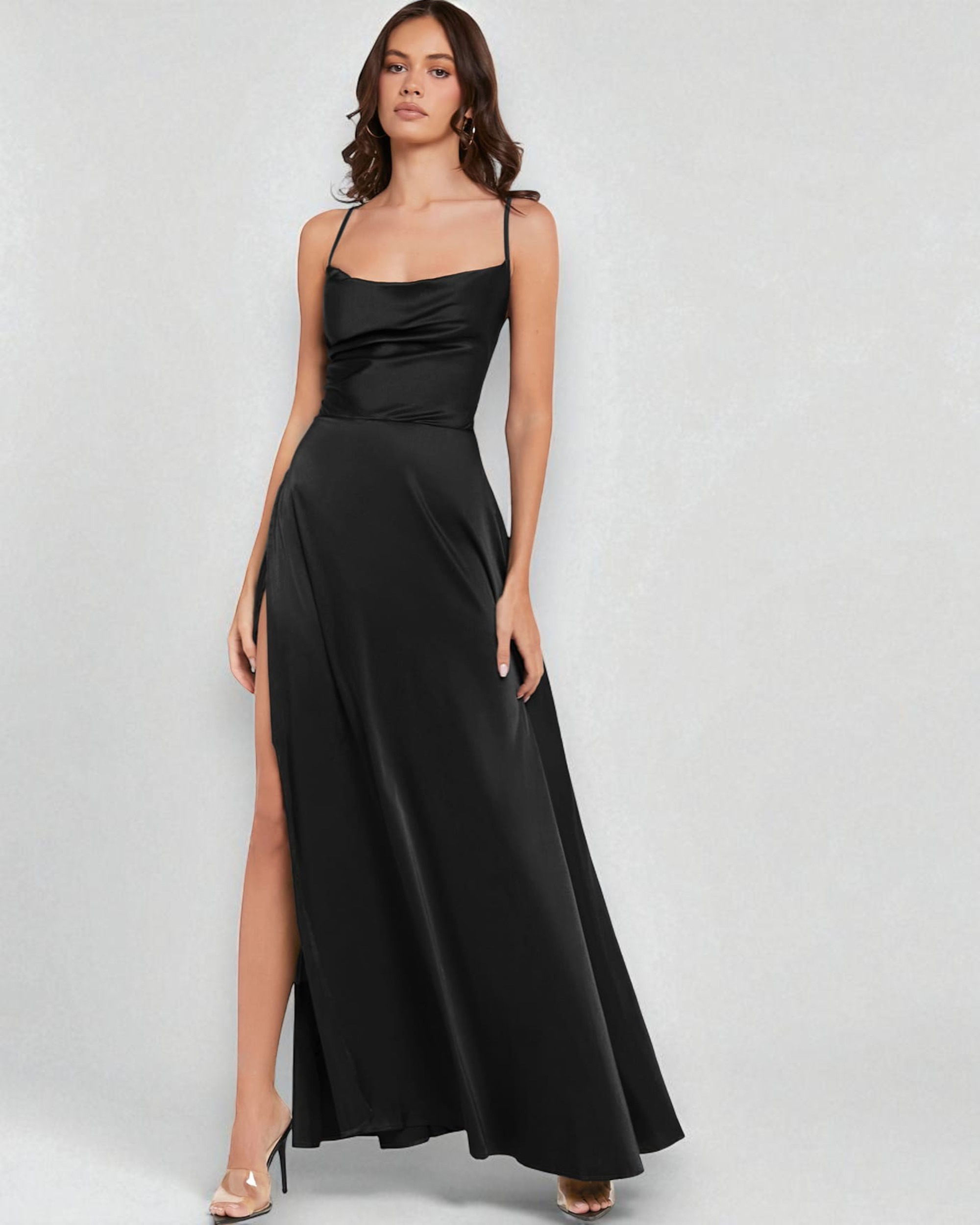 Liora™ | Draped Satin Wrap Dress