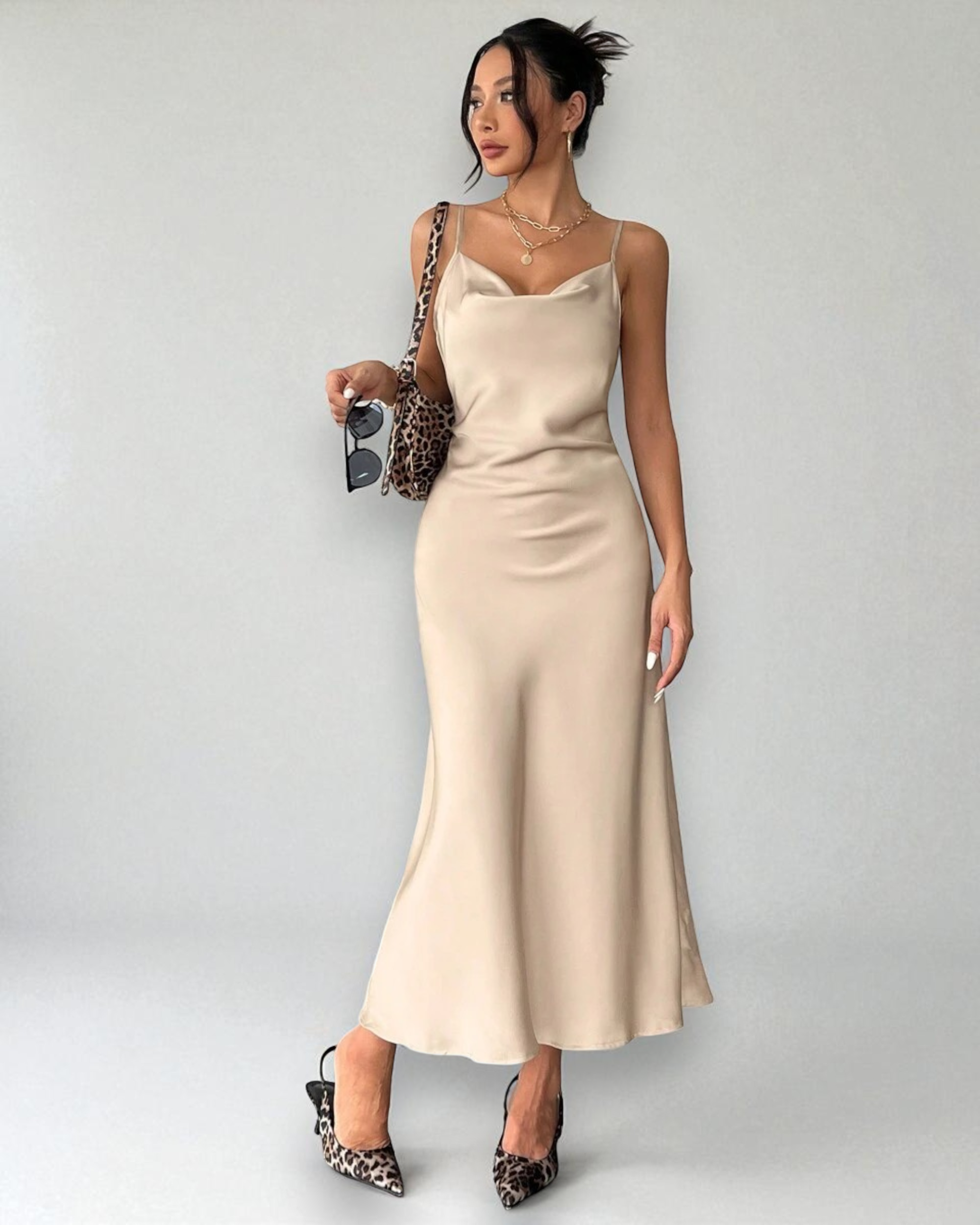 Liora™ | Celeste Satin Swing Dress