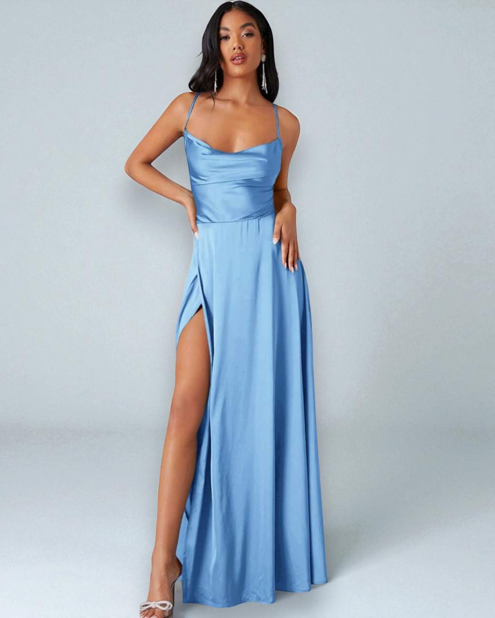 Liora™ |  Draped Satin Wrap Dress