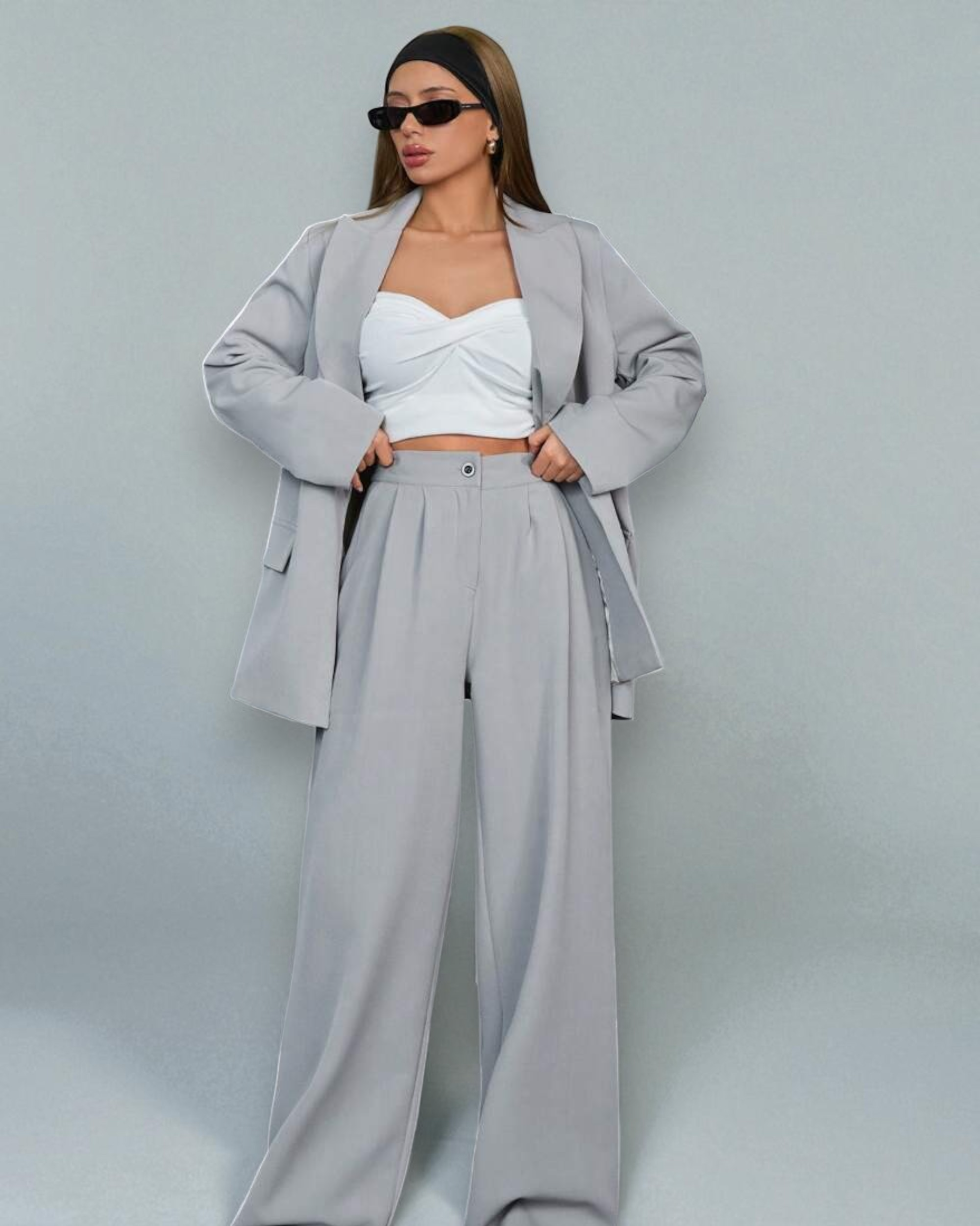 Liora™ | Double-Breasted Casual Suit Set