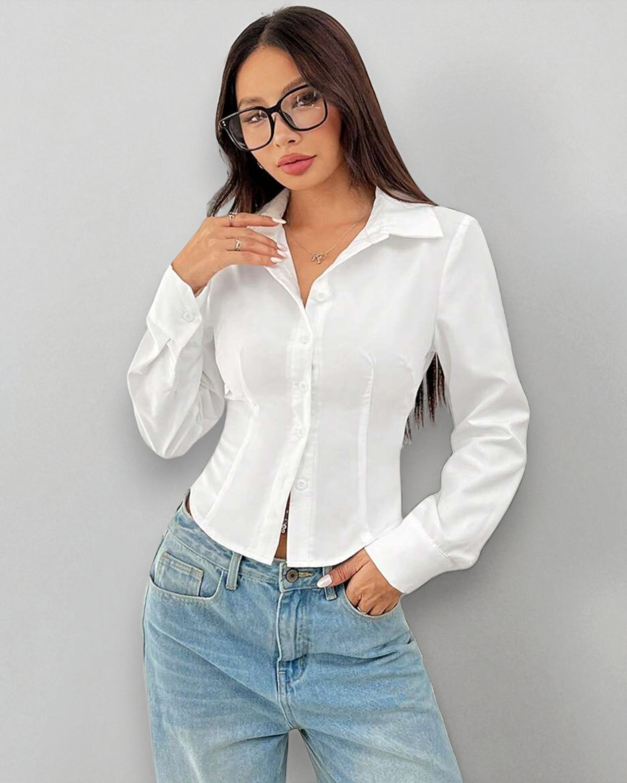Liora™ | Petite Tailored Elegance Shirt