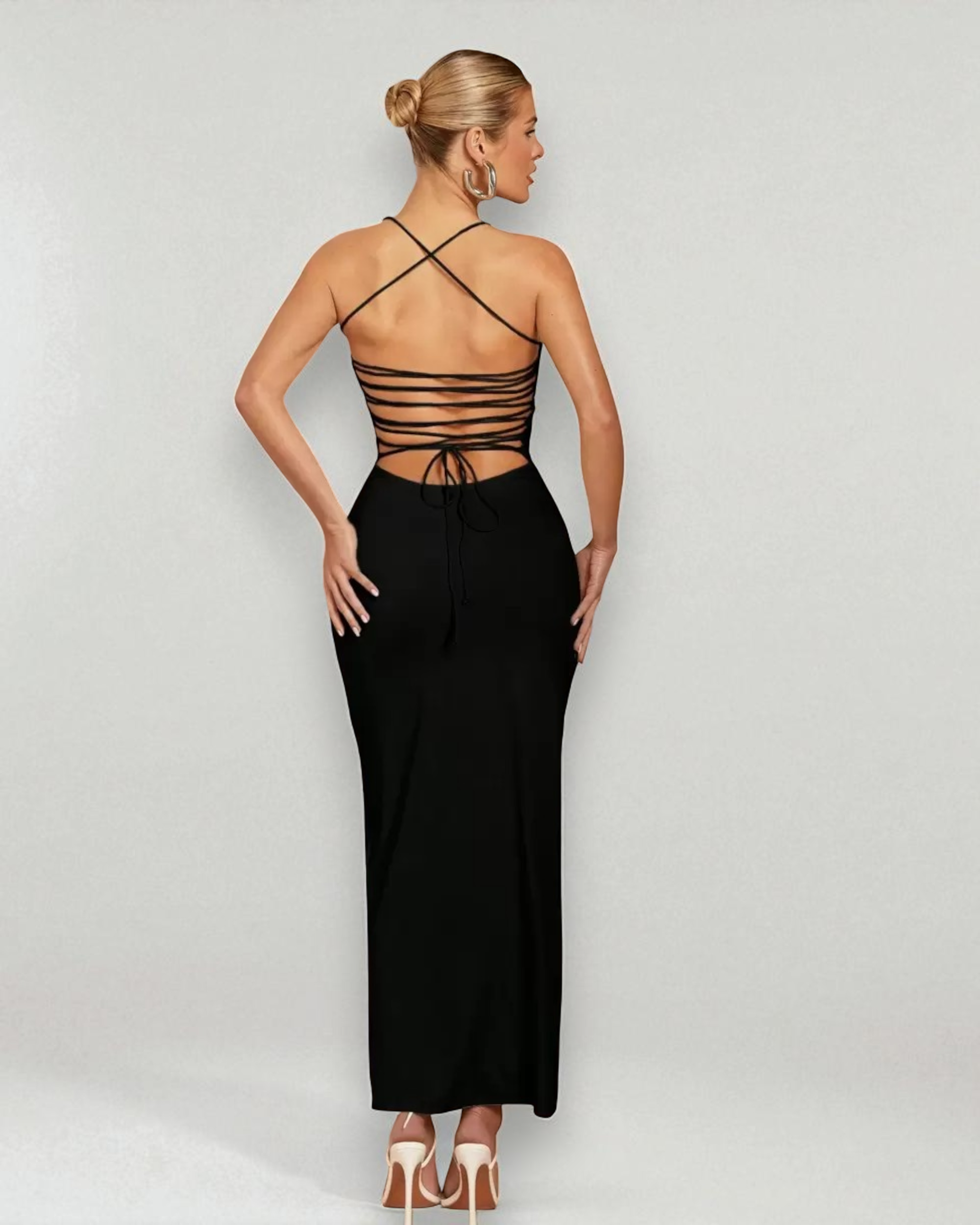 Liora™ | Bae Longline Back-Band Detail Dress